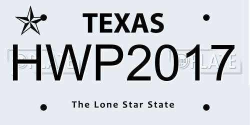 HWP2017 Texas License Plate