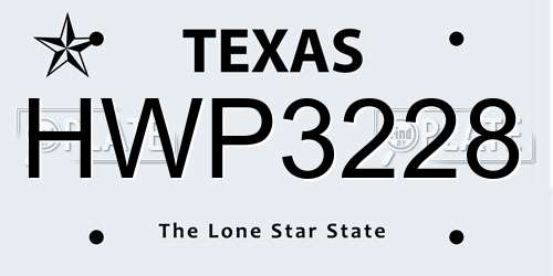 HWP3228 Texas License Plate