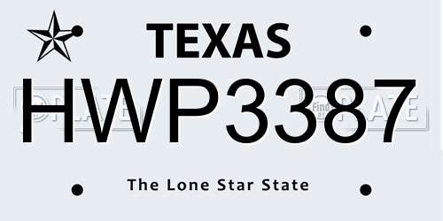 HWP3387 Texas License Plate