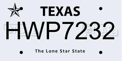 HWP7232 Texas License Plate