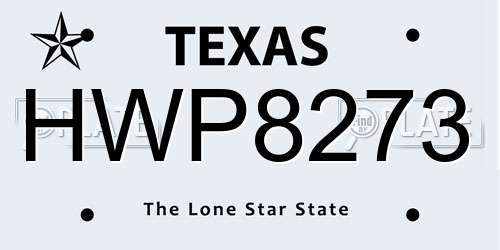 HWP8273 Texas License Plate