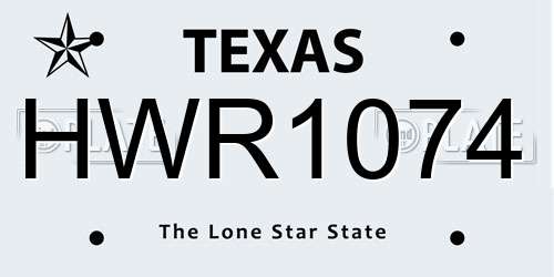 HWR1074 Texas License Plate