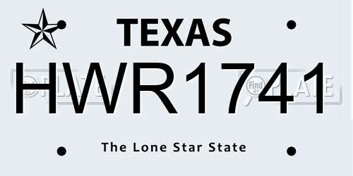 HWR1741 Texas License Plate