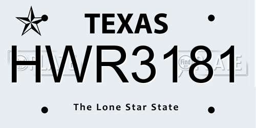 HWR3181 Texas License Plate
