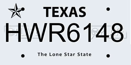 HWR6148 Texas License Plate