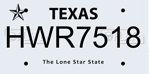 HWR7518 Texas License Plate