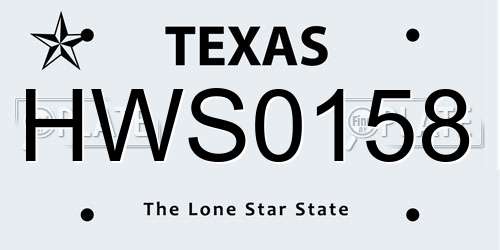 HWS0158 Texas License Plate
