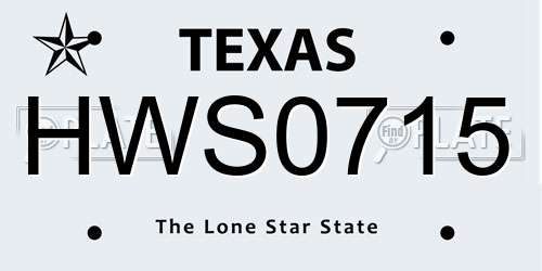 HWS0715 Texas License Plate