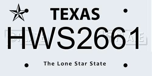 HWS2661 Texas License Plate