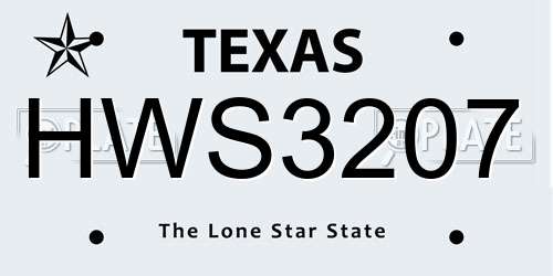 HWS3207 Texas License Plate