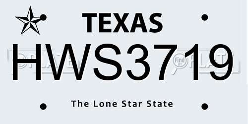 HWS3719 Texas License Plate