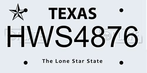 HWS4876 Texas License Plate