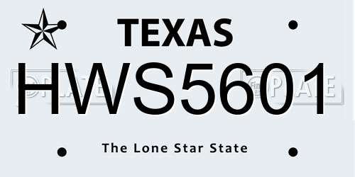 HWS5601 Texas License Plate
