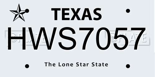 HWS7057 Texas License Plate