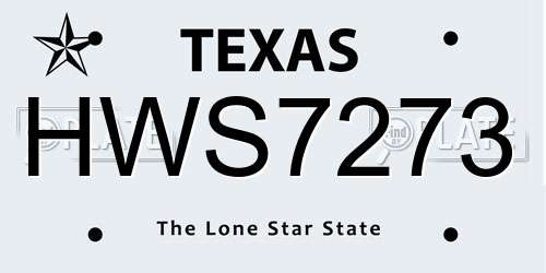HWS7273 Texas License Plate