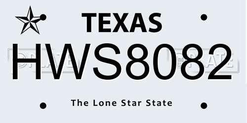 HWS8082 Texas License Plate