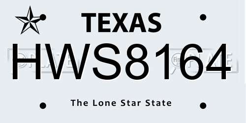 HWS8164 Texas License Plate