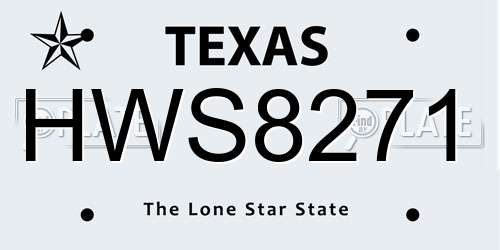 HWS8271 Texas License Plate