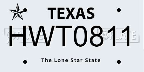 HWT0811 Texas License Plate
