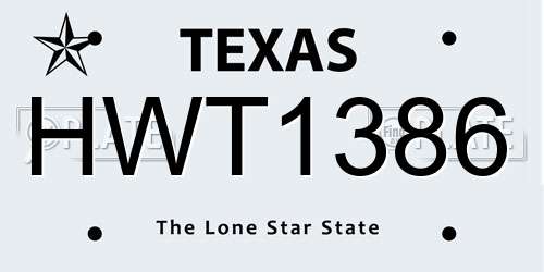 HWT1386 Texas License Plate
