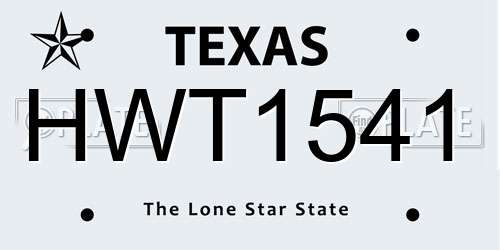 HWT1541 Texas License Plate