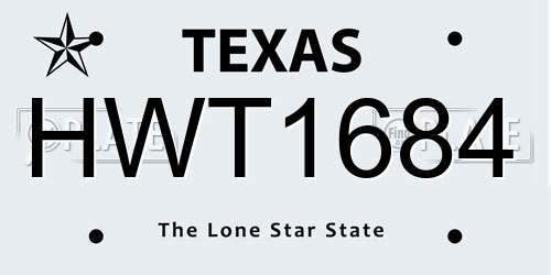 HWT1684 Texas License Plate