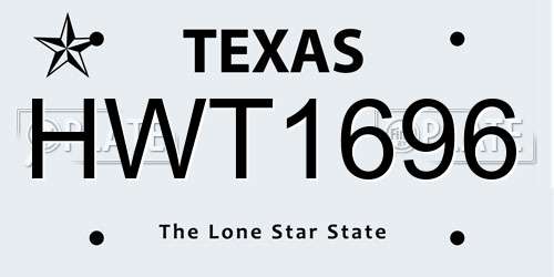 HWT1696 Texas License Plate
