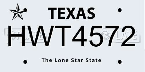 HWT4572 Texas License Plate