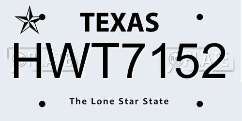 HWT7152 Texas License Plate