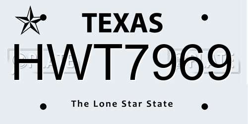 HWT7969 Texas License Plate