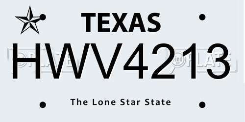 HWV4213 Texas License Plate