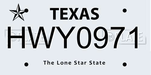 HWY0971 Texas License Plate