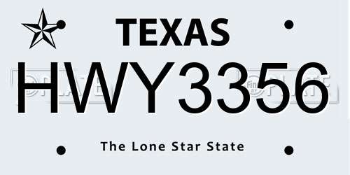 HWY3356 Texas License Plate