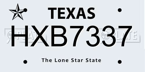 HXB7337 Texas License Plate