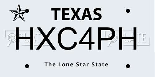 HXC4PH Texas License Plate