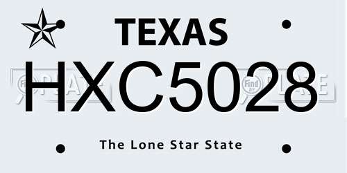 HXC5028 Texas License Plate