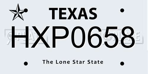 HXP0658 Texas License Plate