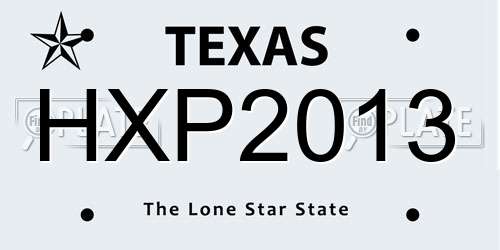 HXP2013 Texas License Plate