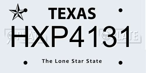 HXP4131 Texas License Plate
