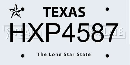 HXP4587 Texas License Plate