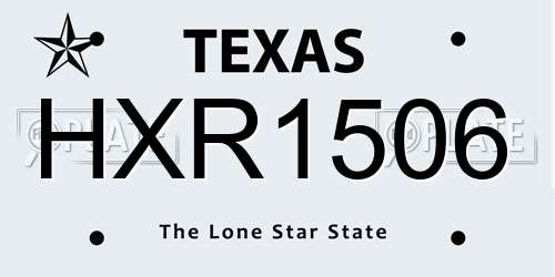 HXR1506 Texas License Plate