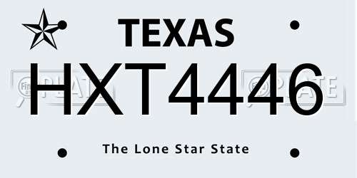 HXT4446 Texas License Plate