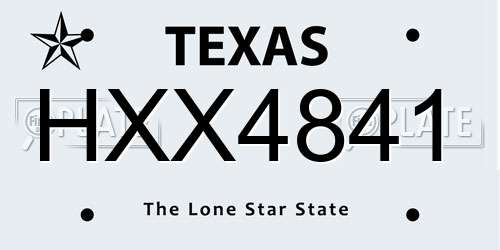 HXX4841 Texas License Plate