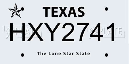 HXY2741 Texas License Plate