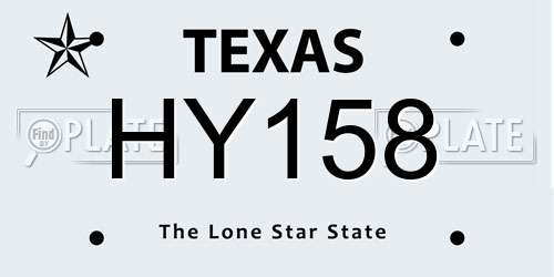 HY158 Texas License Plate