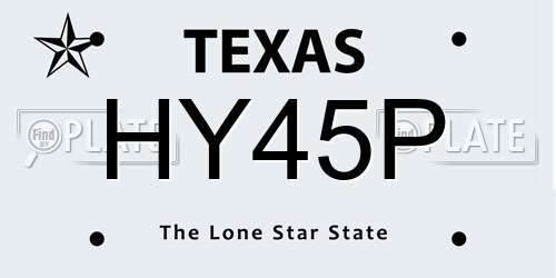 HY45P Texas License Plate