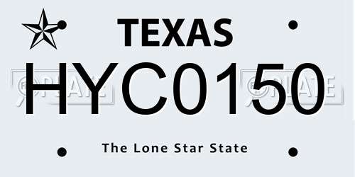HYC0150 Texas License Plate