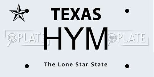 HYM Texas License Plate