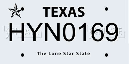 HYN0169 Texas License Plate