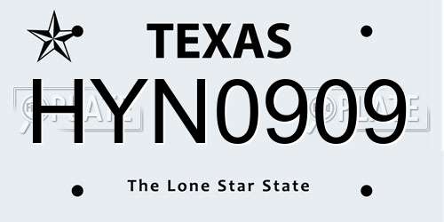 HYN0909 Texas License Plate